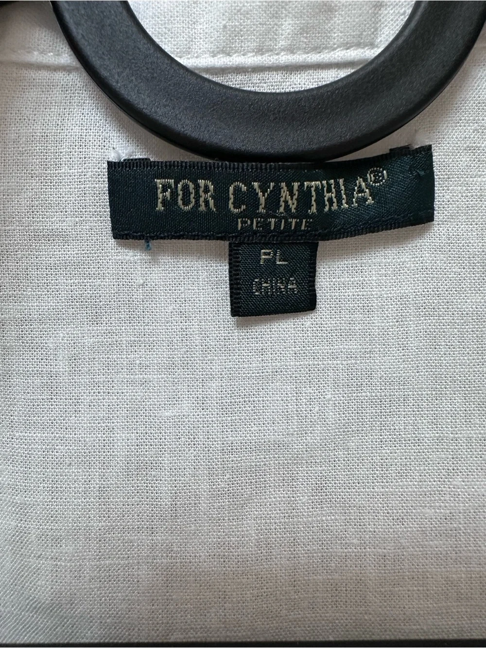 For Cynthia White Linen Casual Button-Down Shirt Size S